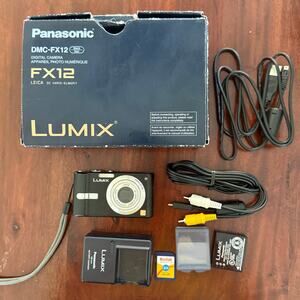 Panasonic Lumix DMC-FX12 Digital Camera Working Boxed VGC Black